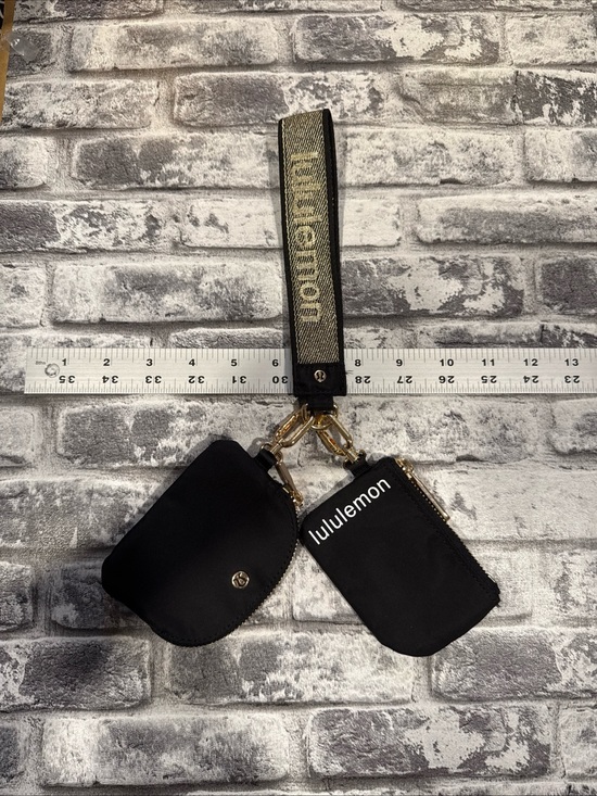 lululemon athletica Other - lululemon Black/Gold 2-Piece Dual Pouch Wristlet Organizer Set w/Detachable Logo